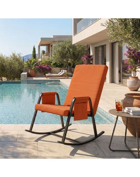 Sedia a dondolo da giardino Oden Outdoor dorato-arancio - L. 60 cm x P 50 cm x H. 65 cm
