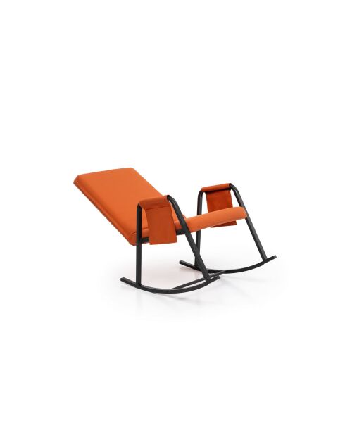 Sedia a dondolo da giardino Oden Outdoor dorato-arancio - L. 60 cm x P 50 cm x H. 65 cm