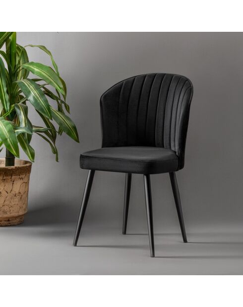 Set aus 2 schwarzen Rubi-Stühlen - L. 52 cm x H. 85 cm x T. 42 cm