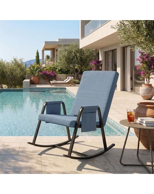 Mecedora de jardín Oden Outdoor gris, 60 cm de largo x 50 cm de profundidad x 65 cm de alto