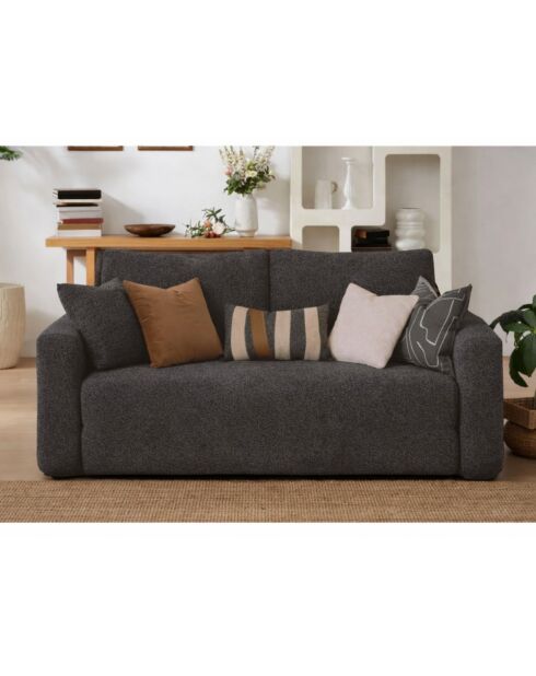 Divano letto a 2 posti Wello antracite - L.160 cm x P. 70 cm x H 35 cm
