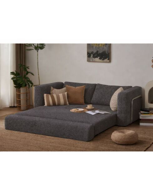 Divano letto a 2 posti Wello antracite - L.160 cm x P. 70 cm x H 35 cm
