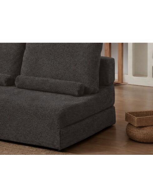 Divano letto a 2 posti Wello antracite - L.160 cm x P. 70 cm x H 35 cm