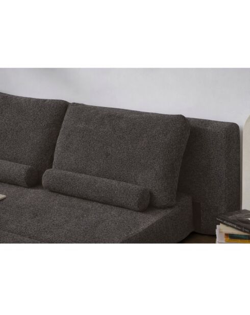 Divano letto a 2 posti Wello antracite - L.160 cm x P. 70 cm x H 35 cm