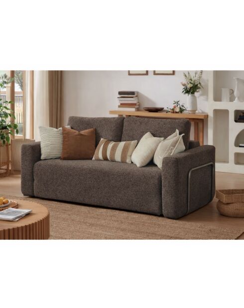 Sofá cama Wello marrón de 2 plazas, 160 cm de largo x 70 cm de profundidad x 35 cm de alto