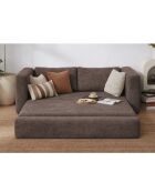 Sofá cama Wello marrón de 2 plazas, 160 cm de largo x 70 cm de profundidad x 35 cm de alto