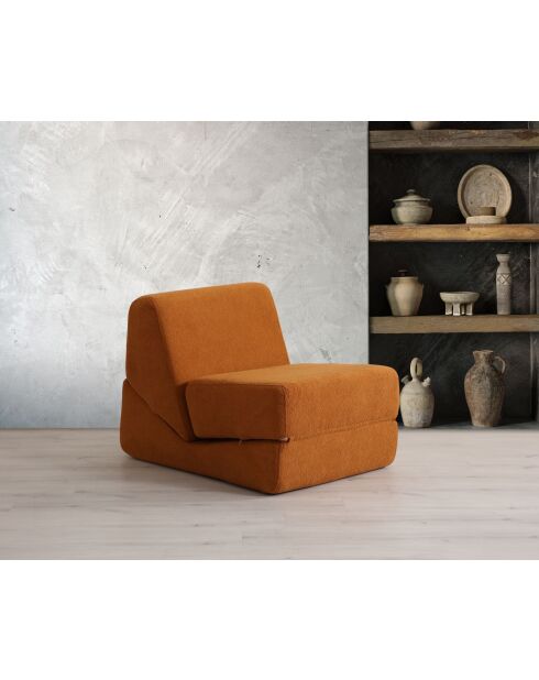 Origami ausziehbares 1-Sitzer-Schlafsofa, mattorange, L 70 cm x B 100 cm x H 70 cm