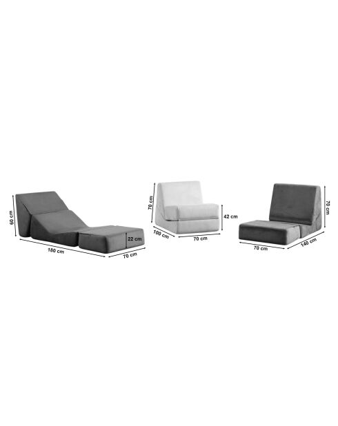 Origami ausziehbares 1-Sitzer-Schlafsofa, mattorange, L 70 cm x B 100 cm x H 70 cm
