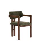 Chaise Toscane vert/noyer foncé - l. 54 cm x H. 76 cm x P. 54 cm