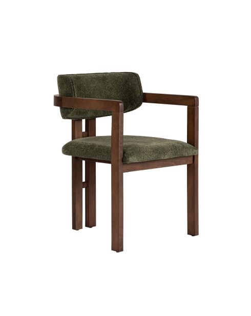 Chaise Toscane vert/noyer foncé - l. 54 cm x H. 76 cm x P. 54 cm