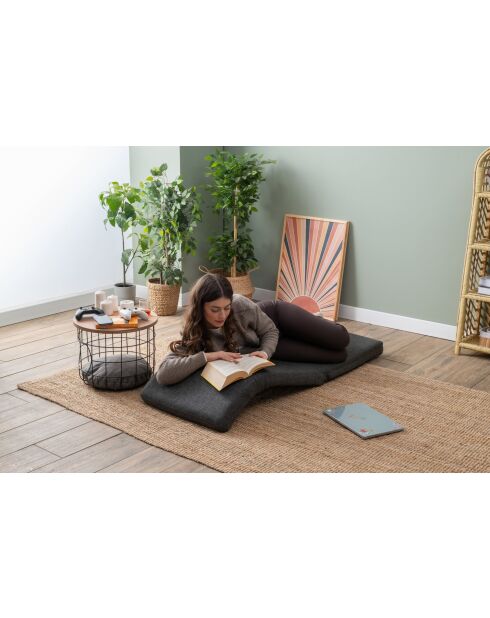 Dunkelgraues 1-Sitzer-Schlafsofa Nami — B. 55 cm x T 50 cm x T. 35 cm