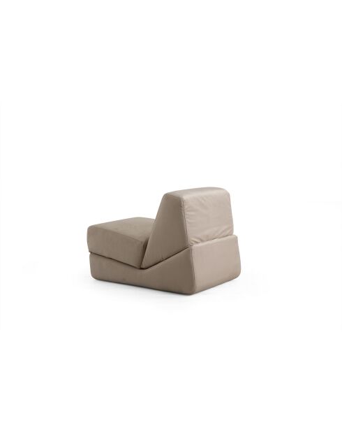 Divano letto convertibile Origami a 1 posto crema lucida - L. 70 cm x L. 100 cm x H. 70 cm
