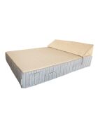 Cama de 2 plazas con reposacabezas de rafia beige B2 - 160x180x26cm