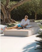 Cama de 2 plazas con reposacabezas de rafia beige B2 - 160x180x26cm