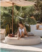 Beiges Rundbett Raffia B3 - D 180x30cm