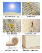 Beiges Rundbett Raffia B3 - D 180x30cm