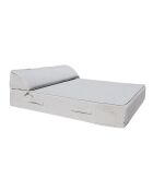 Lit 2 places avec têtière lin gris BLG2 - 160x180x26cm