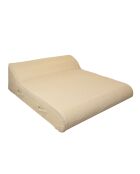 Cama de 2 plazas con reposacabezas integrado de rafia beige (espuma clásica) B2-BR - 160x180x26 cm