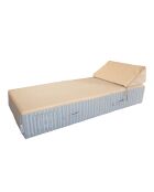 Einzelbett mit beiger Kopfstütze Bast B1 - 80x180x26cm