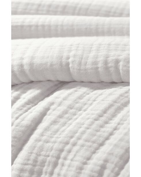 Funda nórdica blanca de gasa de algodón liso