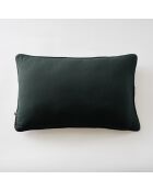 Coussin déhoussable avec passepoil gaze de coton unie Gaia vert foncé - 40 x 60 cm