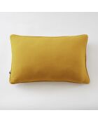 Cuscino rimovibile con bordino in garza di cotone tinta unita Gaïa giallo - 40 x 60 cm