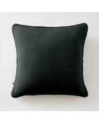 Coussin déhoussable avec passepoil gaze de coton unie Gaia vert foncé - 45 x 45 cm