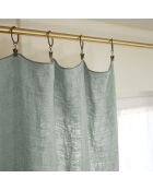 Verstellbarer Vorhang + 8 Clipringe aus gewaschenem Leinen Soline hellblau Soline — 140 x 270 cm