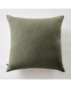 Slub Sistine khaki verwijderbaar kussen - 60 x 60 cm