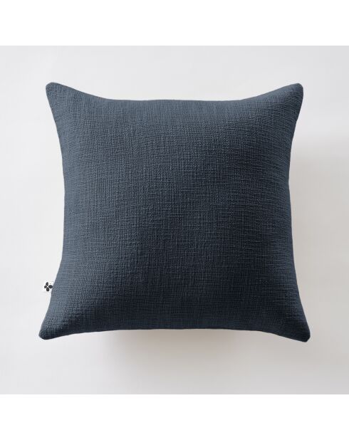 Cojín extraíble Slub Sistine azul oscuro - 45 x 45 cm