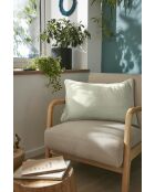 Coussin déhoussable avec passepoil gaze de coton unie Gaïa vert clair - 40 x 60 cm