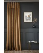 Rideau ajustable + 8 anneaux pince Slub Sixtine marron - 140 x 270 cm
