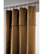 Rideau ajustable + 8 anneaux pince Slub Sixtine marron - 140 x 270 cm