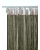 Rideau galon fronceur gaze de coton unie Gaïa kaki - 140 x 240 cm