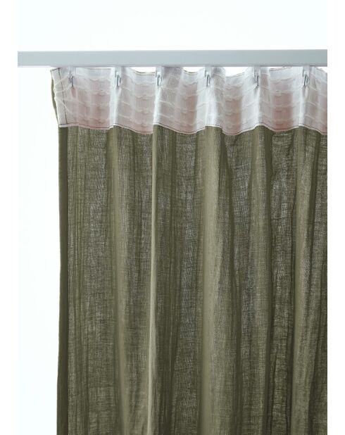 Gardine Gaïa khaki, einfarbig, Baumwolle, geflochten, 140 x 240 cm