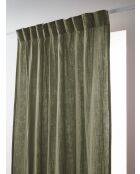 Rideau galon fronceur gaze de coton unie Gaïa kaki - 140 x 240 cm