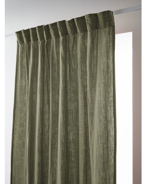 Gardine Gaïa khaki, einfarbig, Baumwolle, geflochten, 140 x 240 cm