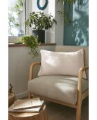 Coussin déhoussable avec passepoil gaze de coton unie Gaïa naturel - 40 x 60 cm