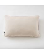 Coussin déhoussable avec passepoil gaze de coton unie Gaïa naturel - 40 x 60 cm