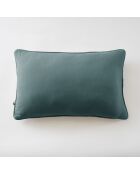 Abnehmbares Kissen mit schlichter Paspelierung aus Baumwollgaze Gaïa blau - 40 x 60 cm
