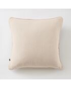 Coussin déhoussable avec passepoil gaze de coton unie Gaïa naturel - 45 x 45 cm