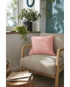 Abnehmbares Kissen mit schlichter Paspelierung aus Baumwollgaze Gaïa pink - 45 x 45 cm