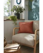 Abnehmbares Kissen mit schlichter Paspelierung aus Baumwollgaze Gaïa orange - 45 x 45 cm