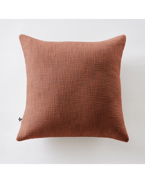 Cojín extraíble Slub Sistine naranja - 45 x 45 cm