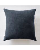 Cojín extraíble Slub Sistine azul oscuro - 60 x 60 cm
