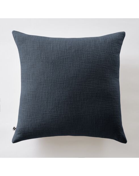 Cojín extraíble Slub Sistine azul oscuro - 60 x 60 cm