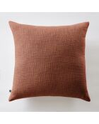 Coussin déhoussable Slub Sixtine orange - 60 x 60 cm