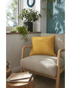 Cuscino rimovibile con bordino in garza di cotone tinta unita Gaïa giallo - 45 x 45 cm