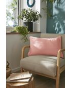 Abnehmbares Kissen mit schlichter Paspelierung aus Baumwollgaze Gaïa pink - 40 x 60 cm