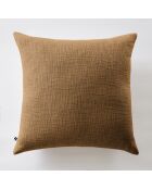 Slub Sistine, abnehmbares Kissen, 60 x 60 cm, braun